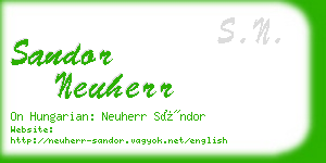 sandor neuherr business card